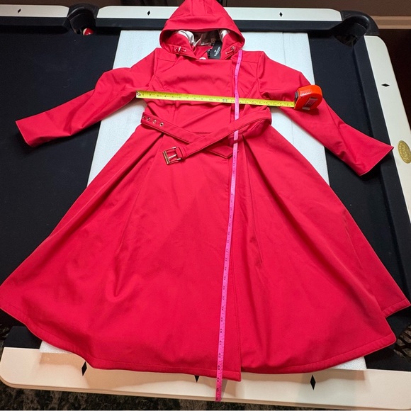 Rain Sisters Elegant Red Trench Coat for Women. NWT. Size L petite.  Gorgeous! - Picture 11 of 16